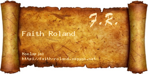 Faith Roland névjegykártya